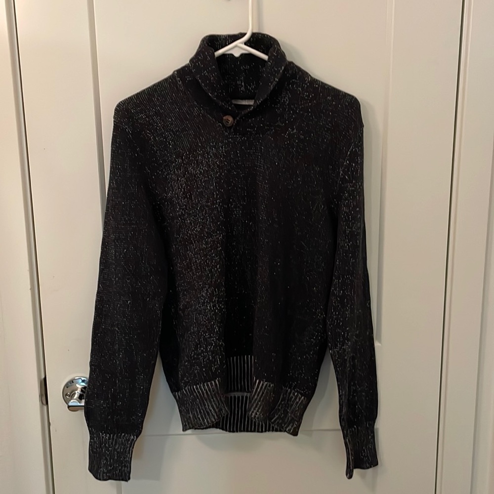 H&M L.O.G.G Knitted Mock Neck Sweater - Men | Color: Black | Size: S